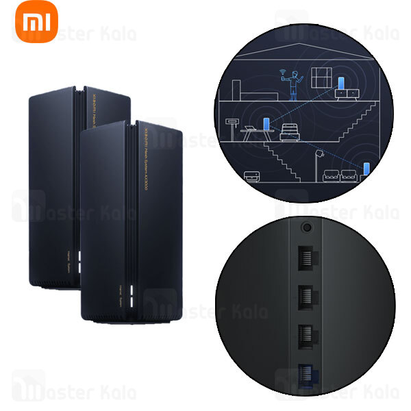 پک 2 تایی شبکه مش دوبانده شیائومی Xiaomi Mesh System AX3000 RA82 WiFi 6 5GHz / 2.4GHz